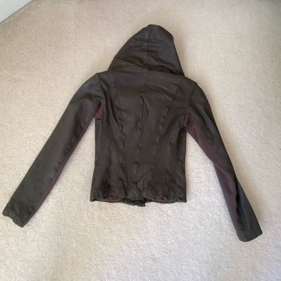 New Allsaints All Saints Kaito Brown Leather jacket XS UK6 US2 - Picture 7 of 15